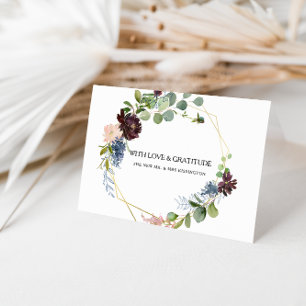Bourgondische bloemen- en groenthank you bedankkaart