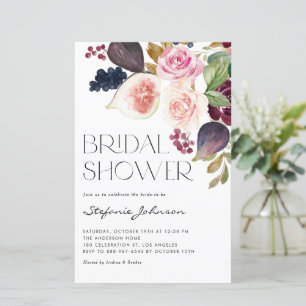 Bourgondische bloemen en vijgen bruids douche uitn
