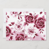 Bourgondische bloemen en waterverf meisje doopsel  kaart (Achterkant)