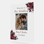 Bourgondische bloemen, gebladerte en parels gepers acryl bord (Hoek)