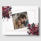 Bourgondische bloemen, gebladerte en parels gepers gastenboek (Achterkant)