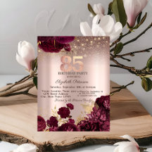 Bourgondische Bloemen Glitters Roze Goud 85ste Ver