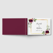 Bourgondische bloemen groen elegante bruiloft gastenboek (Volledig)
