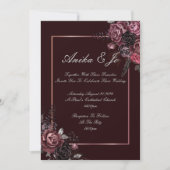 Bourgondische bloemen herfst bruiloft save the date (Voorkant)