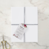 Bourgondische bloemen herfst bruiloft welkom gesch cadeaulabel (Met Touw)