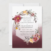 Bourgondische Bloemen Katholieke Huwelijksmis Trou Kaart (Voorkant)