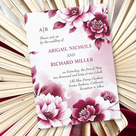 Bourgondische bloemen lijst en waterverf wassen br kaart