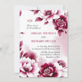 Bourgondische bloemen lijst en waterverf wassen br kaart (Voorkant)