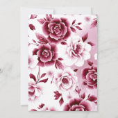 Bourgondische bloemen lijst en waterverf wassen br kaart (Achterkant)