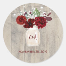 Bourgondische bloemen Mason Jar rustieke bruiloft