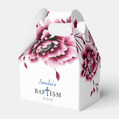 Bourgondische bloemen meisje doop Dank u Bedankdoosjes (Achterkant)