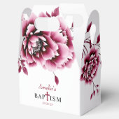Bourgondische bloemen meisje doop Dank u Bedankdoosjes (Geopend)