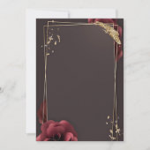 Bourgondische bloemen met gouden frame kaart (Voorkant)