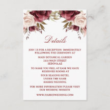 Bourgondische bloemen ontvangst details