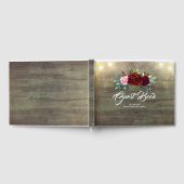 Bourgondische bloemen - Peony rustieke bruiloft Gastenboek (Volledig)