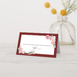 Bourgondische bloemen plaatskaartje