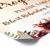 Bourgondische Bloemen Programma Trouwceremonie Bor Poster (Hoek)