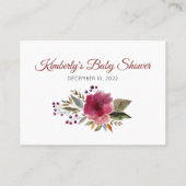 Bourgondische bloemen raden hoeveel Baby shower sp Visitekaartje (Achterkant)