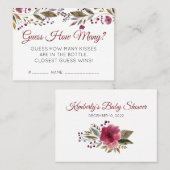 Bourgondische bloemen raden hoeveel Baby shower sp Visitekaartje (Voorkant / Achterkant)