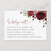 Bourgondische bloemen, rode bloemen, boho, goed we informatiekaartje (Voorkant)