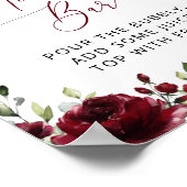 Bourgondische Bloemen, Rode Bloemen, Boho, Mimosa  Poster (Hoek)