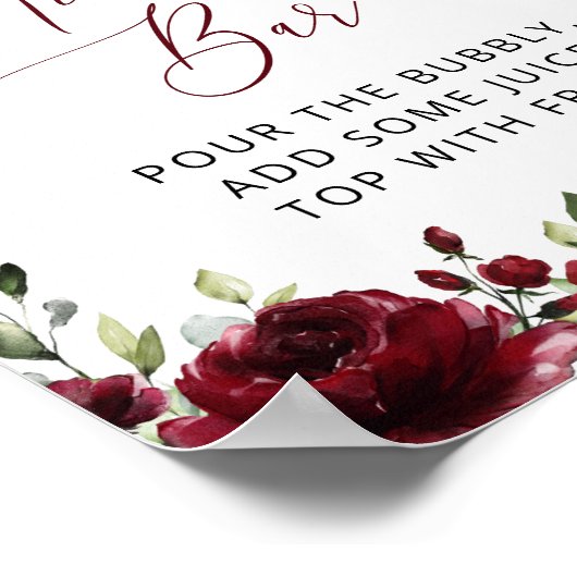 Bourgondische Bloemen, Rode Bloemen, Boho, Mimosa  Poster (Hoek)