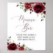 Bourgondische Bloemen, Rode Bloemen, Boho, Mimosa  Poster (Voorkant)