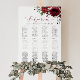 Bourgondische Bloemen, Rode Bloemen, Boho, Zitplaa Poster