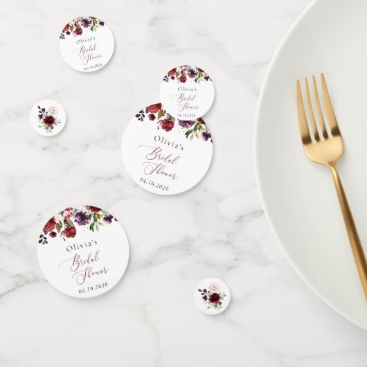 Bourgondische Bloemen, Roze Bloemen, Boho Bruids B Confetti (Groep)