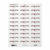 Bourgondische Bloemen, Roze Bloemen, Boho Bruidsdo Etiket (Full Sheet)