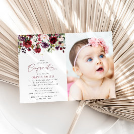 Bourgondische Bloemen, Roze Bloemen, Boho, Communi Kaart