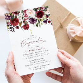 Bourgondische Bloemen, Roze Bloemen, Boho, Communi Kaart