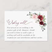 Bourgondische bloemen, roze bloemen, boho, goed we informatiekaartje (Voorkant)