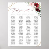 Bourgondische bloemen, Roze bloemen, Zitkaarten Poster (Voorkant)