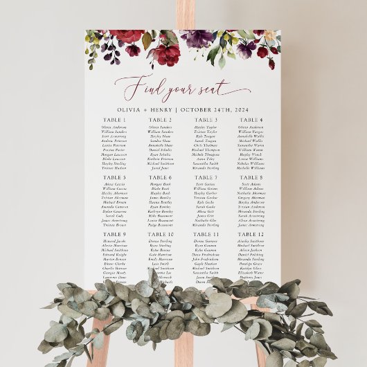 Bourgondische bloemen, Roze bloemen, Zitkaarten Poster