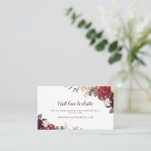 Bourgondische bloemen rustieke bruiloft website In Plaatskaartje (Staand voorkant)