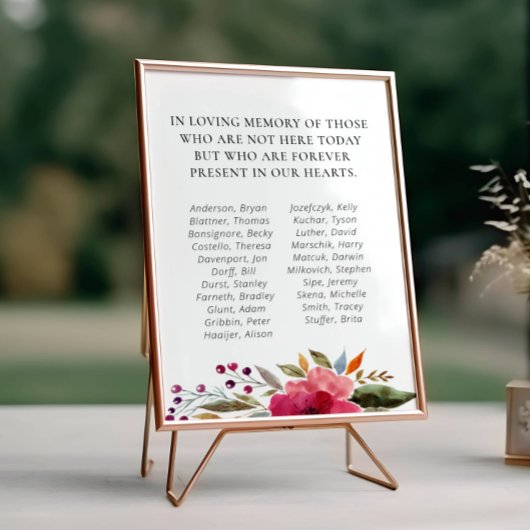 Bourgondische Bloemen School Reünie Herdenking Poster