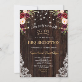 Bourgondische Bloemen Touw Houten Huwelijkssluitin Kaart