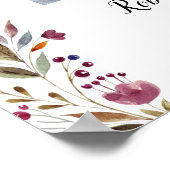 Bourgondische bloemen uitnodiging voor levensvieri poster (Hoek)