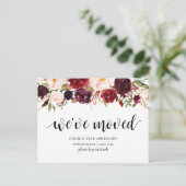 Bourgondische bloemen, We hebben verplaatst Aankon Briefkaart (Staand voorkant)