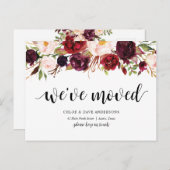 Bourgondische bloemen, We hebben verplaatst Aankon Briefkaart (Voorkant / Achterkant)