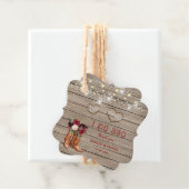 Bourgondische Bloemen Western Cowboylaarzen I DO B Bedankjes Labels (In situ)