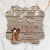 Bourgondische Bloemen Western Cowboylaarzen I DO B Bedankjes Labels (Achterkant)