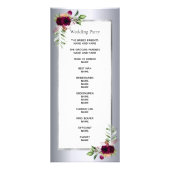 Bourgondische bloemen zilver bruiloft programma (Achterkant)