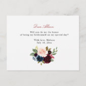 Bourgondische bloemen zullen jullie mijn bruidsmei uitnodiging briefkaart (Achterkant)