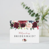 Bourgondische bloemen zullen jullie mijn bruidsmei uitnodiging briefkaart (Staand voorkant)