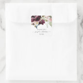 Bourgondische bloemenblush Elegante Eucalyptus bru Vierkante Sticker (Tas)
