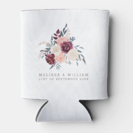 Bourgondische Bloemenbruid en bruidegom Ivoor brui Blikjeskoeler