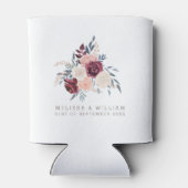 Bourgondische Bloemenbruid en bruidegom Ivoor brui Blikjeskoeler (Achterkant)