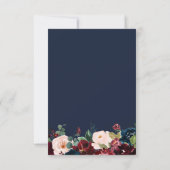 Bourgondische bloemenbruiloft Bewaar de datum kaar Save The Date (Achterkant)